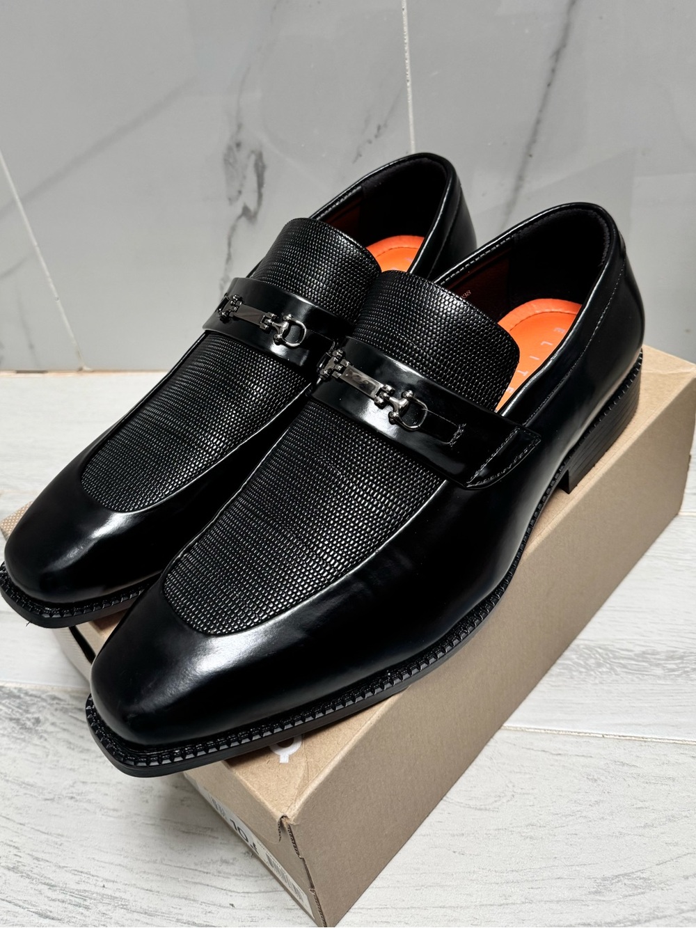 Mens Black Fade Dress Loafers Buckle Accent Antonio Cerrelli 6938 Size 13